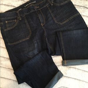 Lane Bryant Dark Denim Capri with rolled cuff